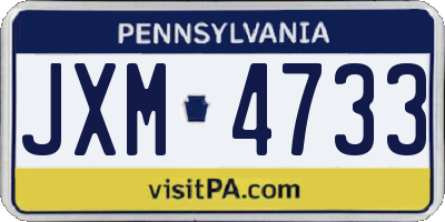 PA license plate JXM4733