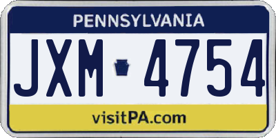 PA license plate JXM4754
