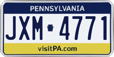 PA license plate JXM4771