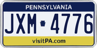 PA license plate JXM4776