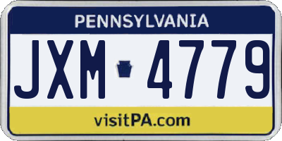 PA license plate JXM4779