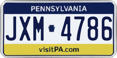 PA license plate JXM4786