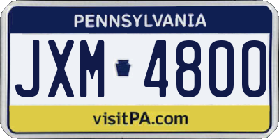 PA license plate JXM4800