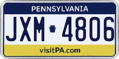 PA license plate JXM4806