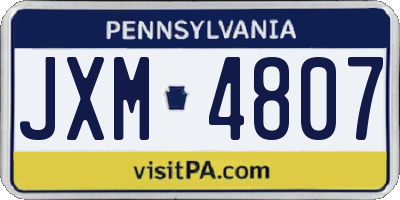 PA license plate JXM4807