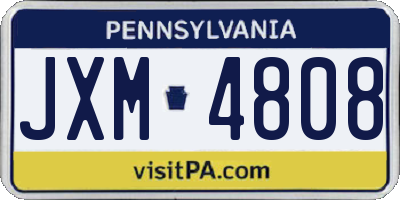 PA license plate JXM4808