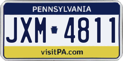 PA license plate JXM4811