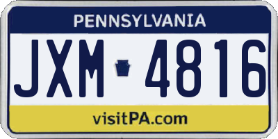 PA license plate JXM4816