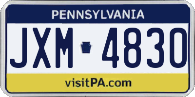 PA license plate JXM4830