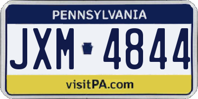PA license plate JXM4844
