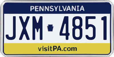 PA license plate JXM4851