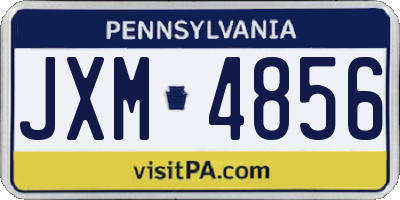 PA license plate JXM4856