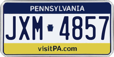 PA license plate JXM4857