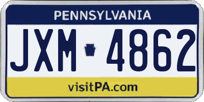 PA license plate JXM4862
