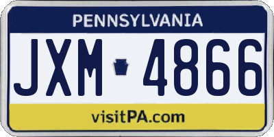 PA license plate JXM4866