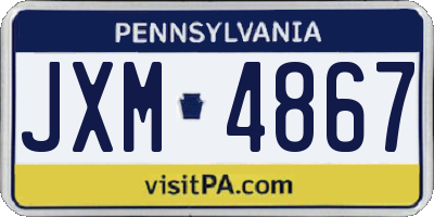 PA license plate JXM4867