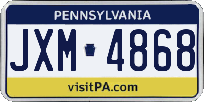 PA license plate JXM4868