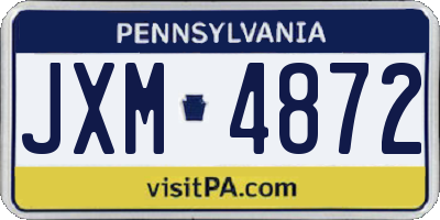 PA license plate JXM4872