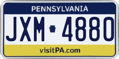 PA license plate JXM4880