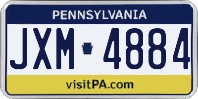 PA license plate JXM4884