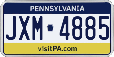 PA license plate JXM4885