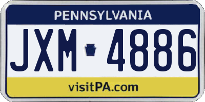 PA license plate JXM4886