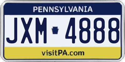 PA license plate JXM4888