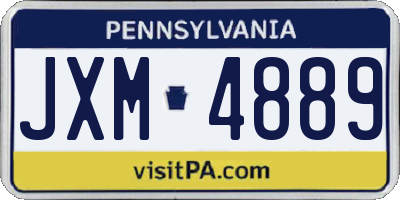 PA license plate JXM4889