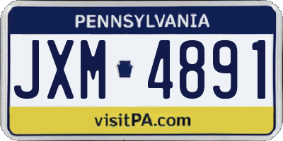 PA license plate JXM4891