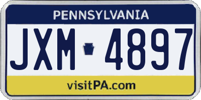 PA license plate JXM4897