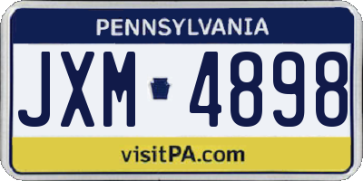 PA license plate JXM4898