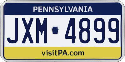 PA license plate JXM4899