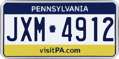 PA license plate JXM4912