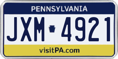 PA license plate JXM4921