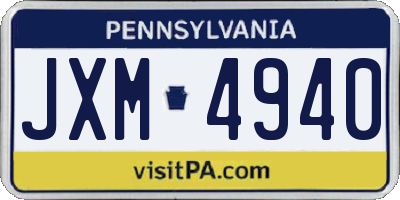PA license plate JXM4940