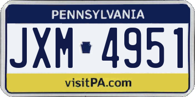 PA license plate JXM4951
