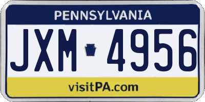 PA license plate JXM4956