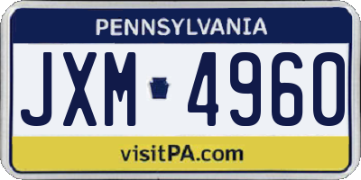 PA license plate JXM4960