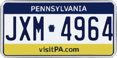 PA license plate JXM4964