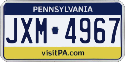 PA license plate JXM4967