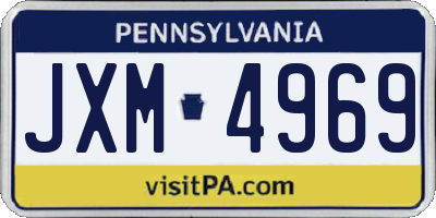PA license plate JXM4969