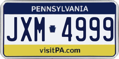 PA license plate JXM4999