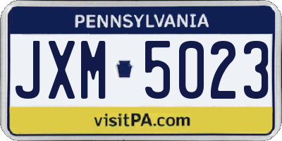 PA license plate JXM5023