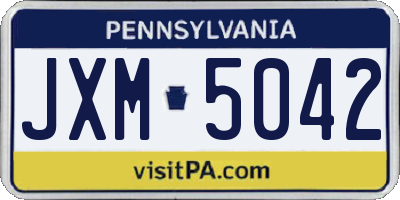 PA license plate JXM5042