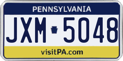 PA license plate JXM5048