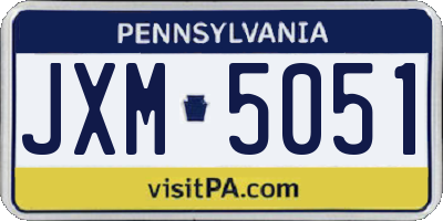 PA license plate JXM5051