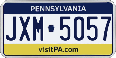 PA license plate JXM5057