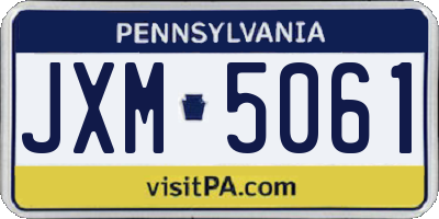 PA license plate JXM5061
