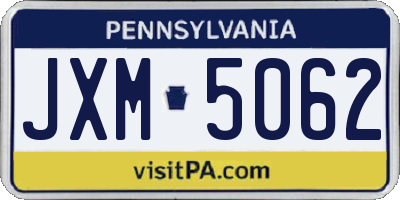 PA license plate JXM5062