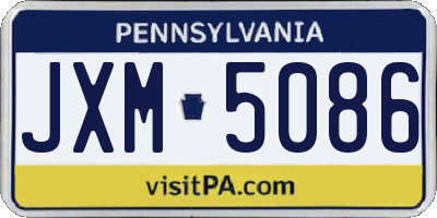 PA license plate JXM5086